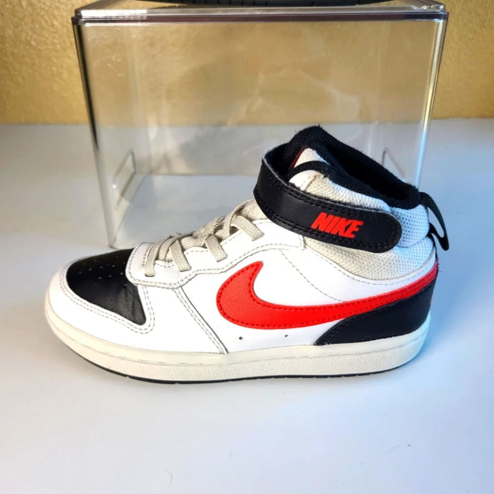 Nike Court Borough Mid 2 PSV 'White Black University Red'Kids Size 13C